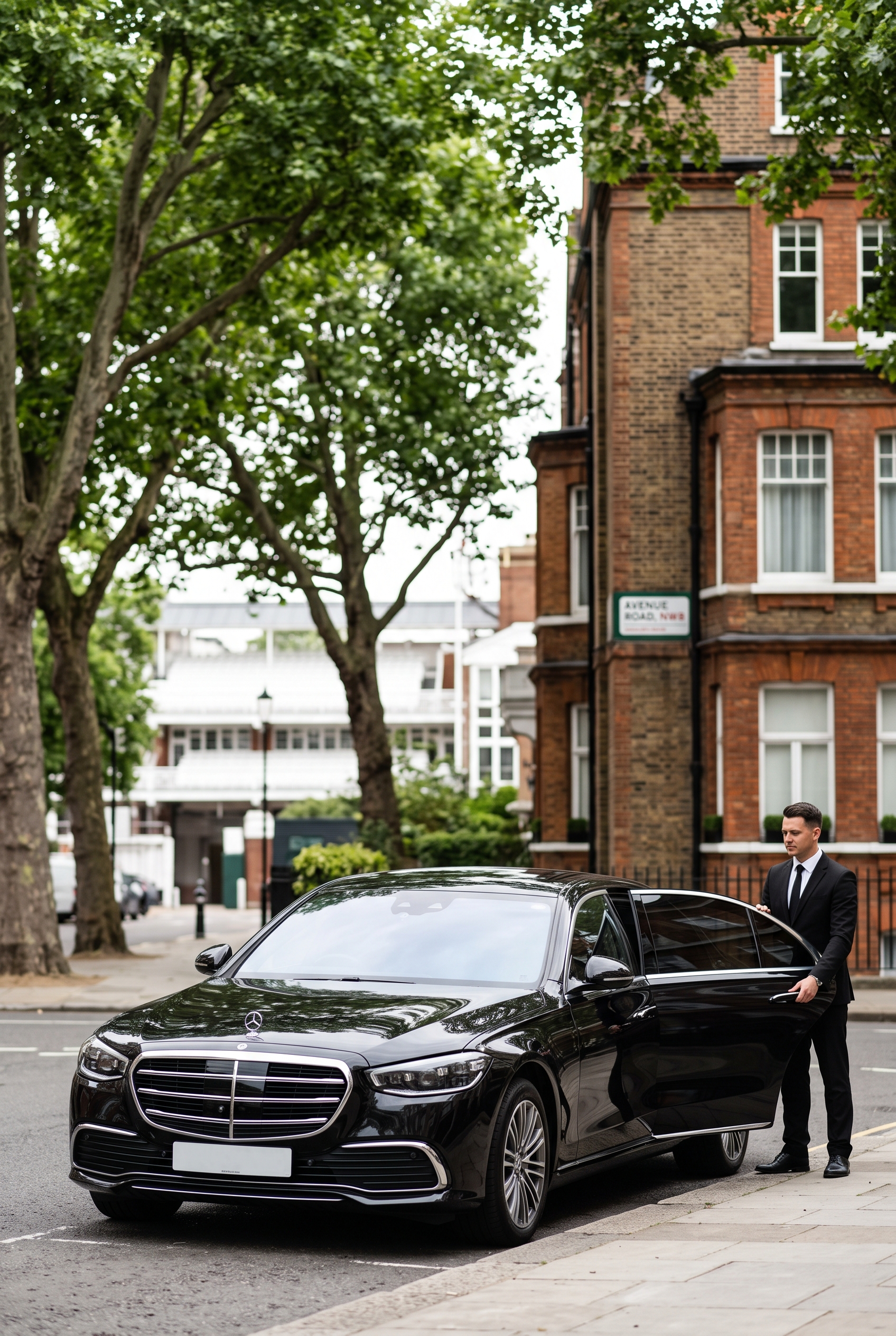Chauffeur opening the car door for a passenger
