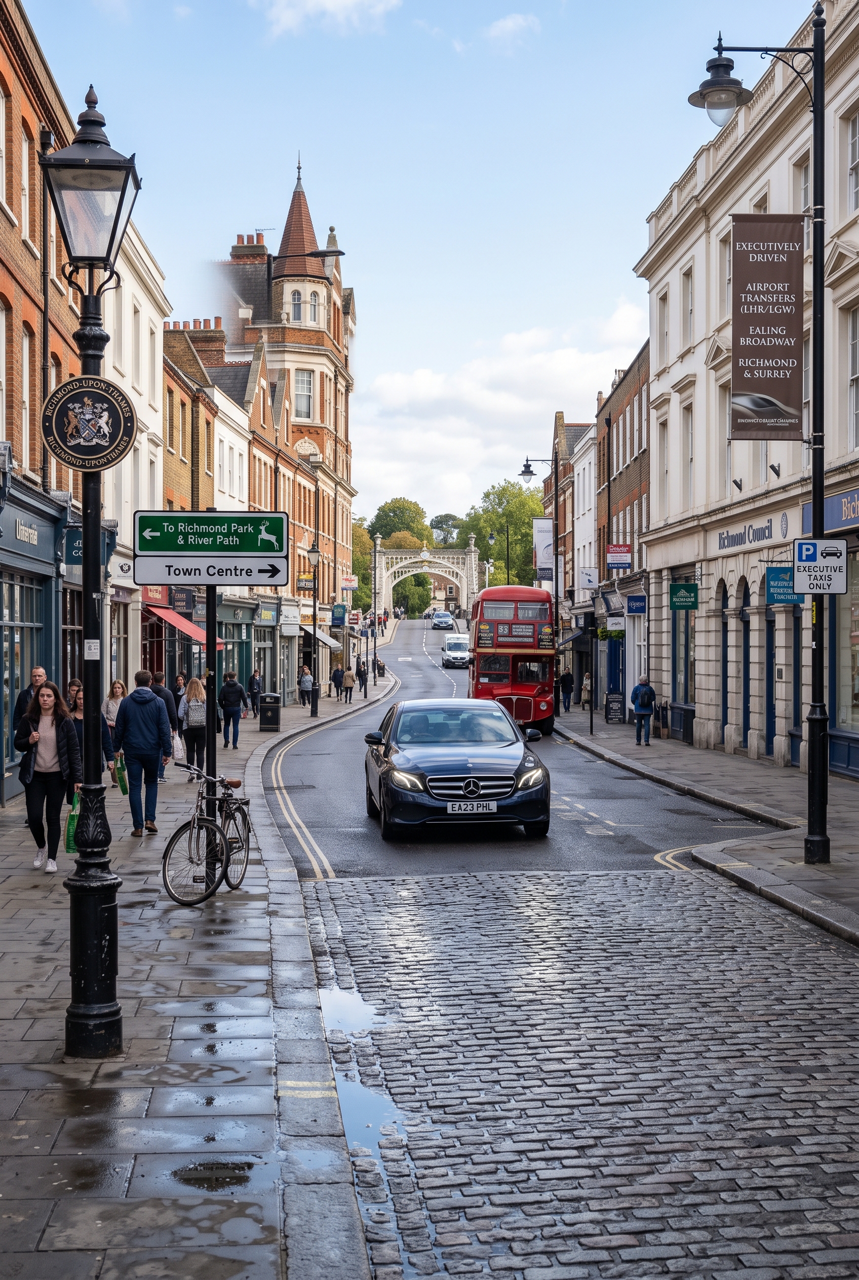 Passenger walking through Richmond town centre
