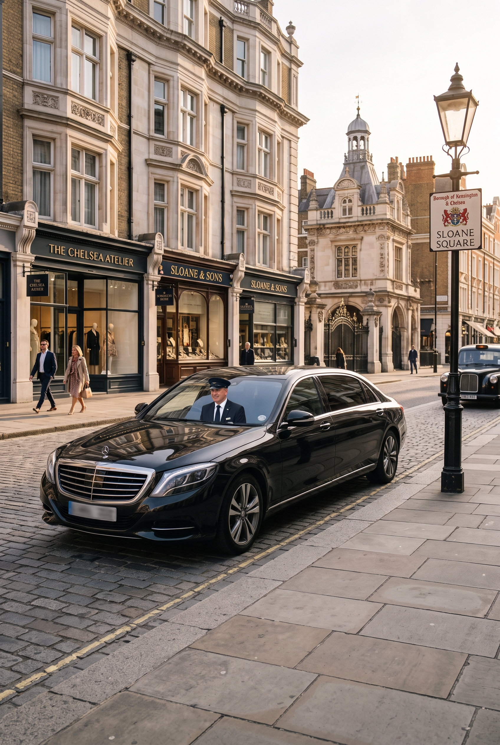 Passenger collected for an executive Kensington minicab transfer